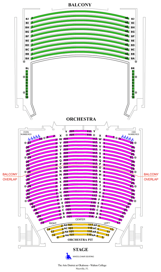 MKAC Mainstage Theater Seating Chart
