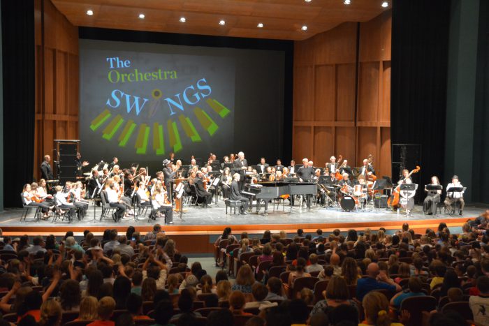 School students attending a Northwest Florida Symphony Orchestra concert